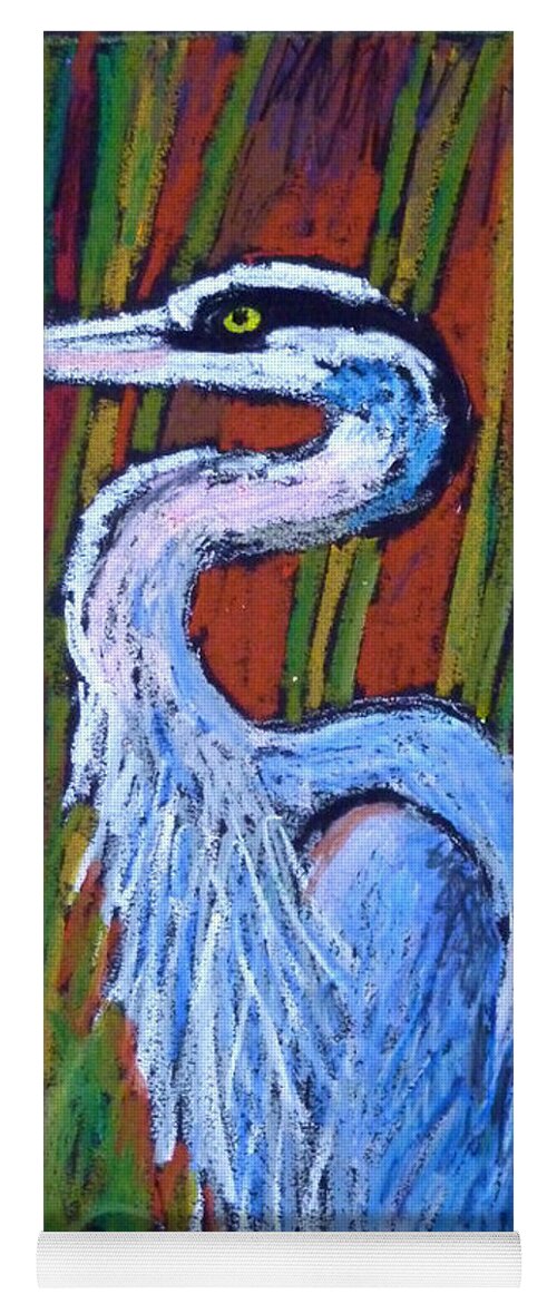 Blue Heron Yoga Mat featuring the painting Great Blue Heron by Ande Hall
