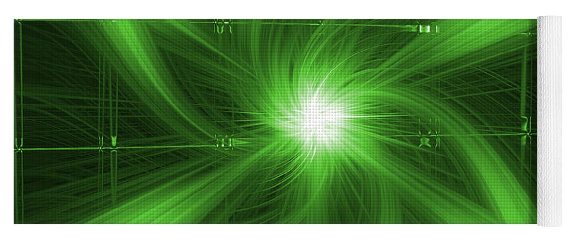 Green Yoga Mat featuring the digital art Green Swirl by Maggy Marsh