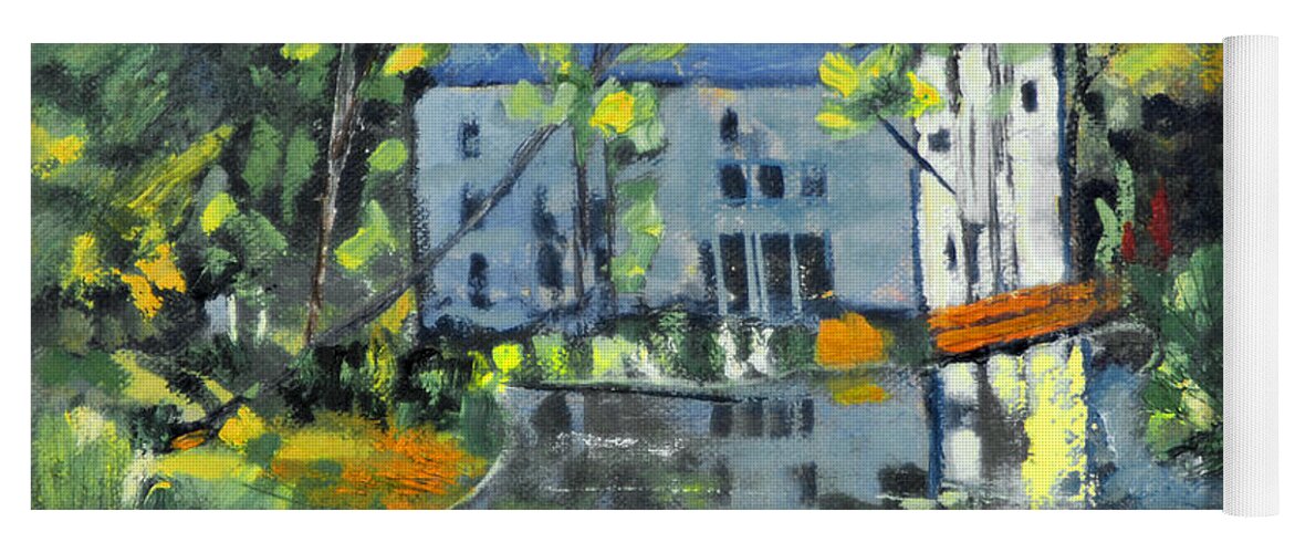 Painting Yoga Mat featuring the painting Green Township Mill House by Michael Daniels