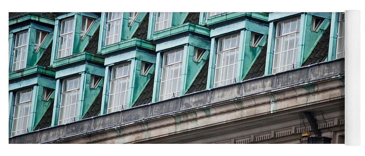 Angle Yoga Mat featuring the photograph Green Windows by Christi Kraft