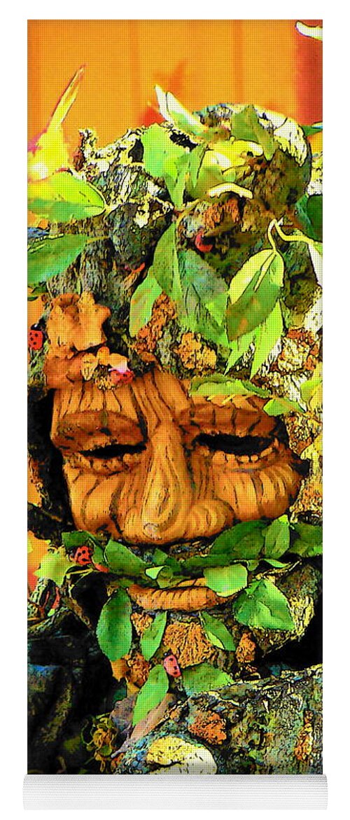 Fine Art Yoga Mat featuring the photograph Greenman by Rodney Lee Williams