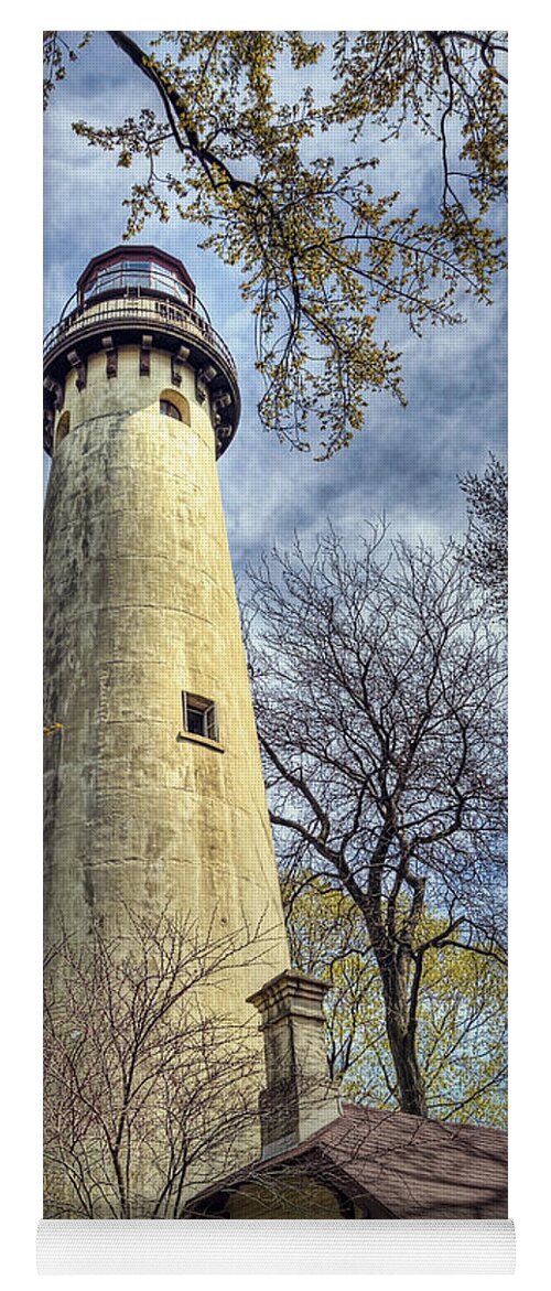 Lighthouse Yoga Mat featuring the photograph Grosse Point Lighthouse Color by Scott Norris