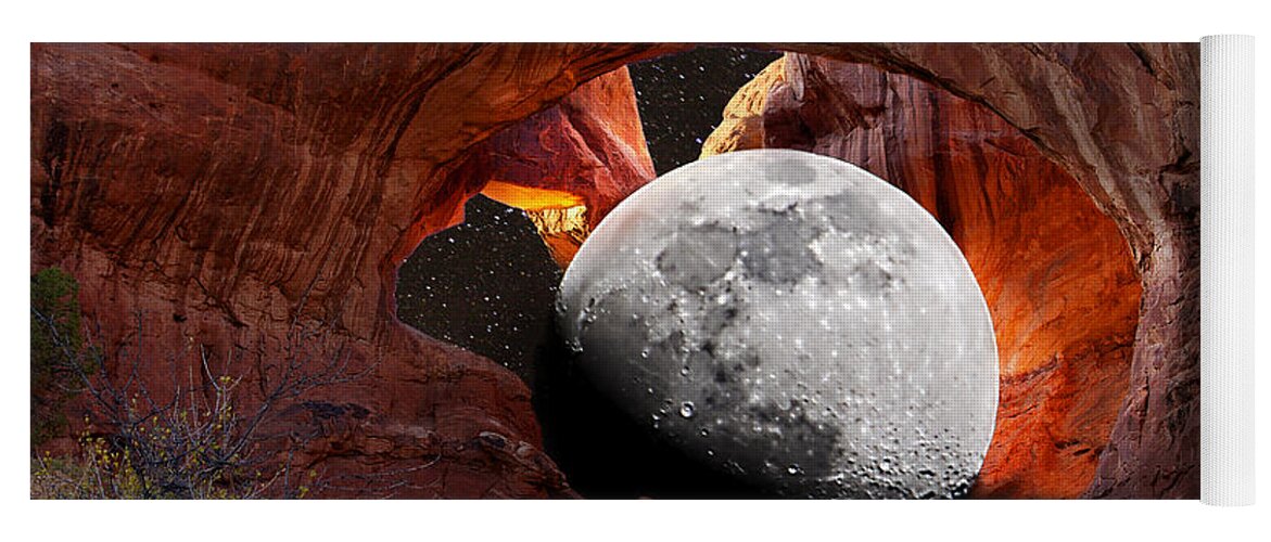 Moab Yoga Mat featuring the photograph Half Moon in Double Arch by Greg Wells