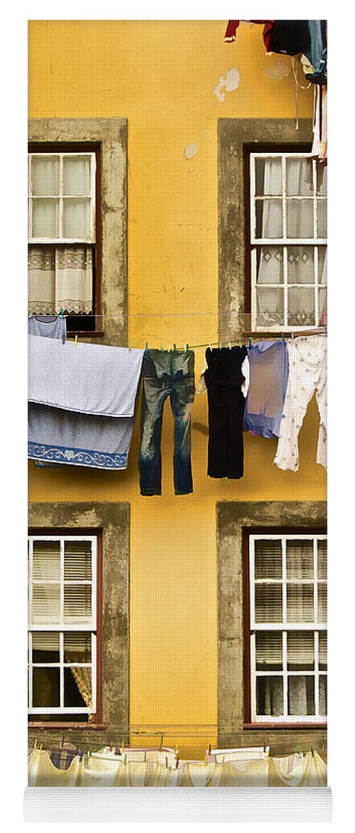 Art Yoga Mat featuring the photograph Hanging Clothes of Old World Europe by David Letts