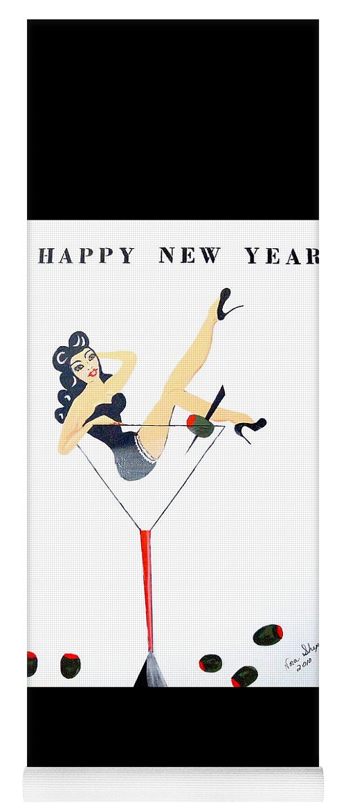 Happy New Year Yoga Mat featuring the painting Happy New Year by Nora Shepley