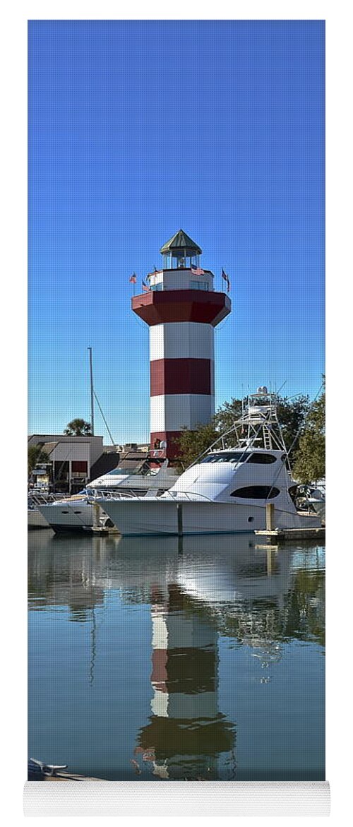 Lighthouse Yoga Mat featuring the photograph Harbor Town Lighthouse by Carol Bradley