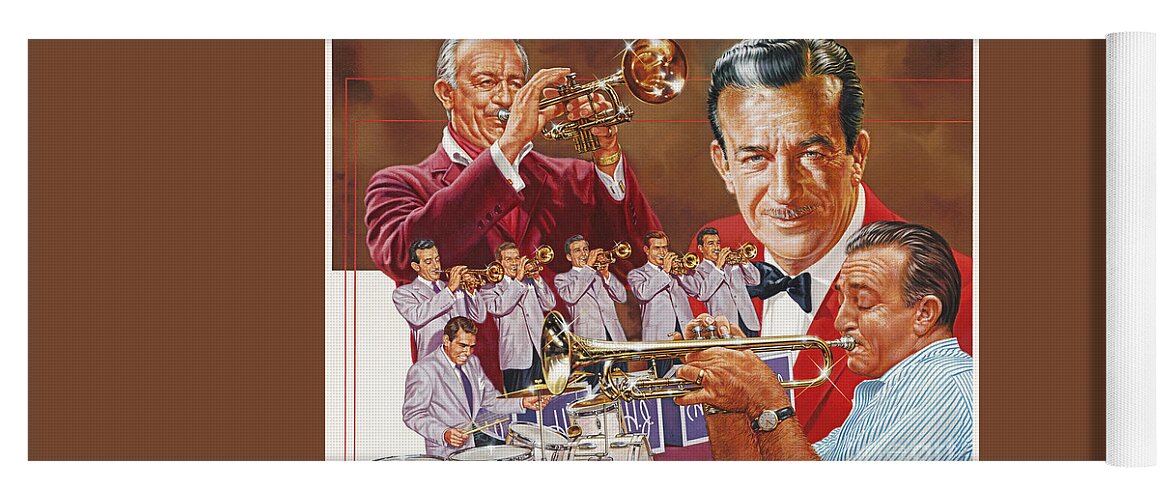 Portrait Yoga Mat featuring the painting Harry James Trumpet Giant by Dick Bobnick