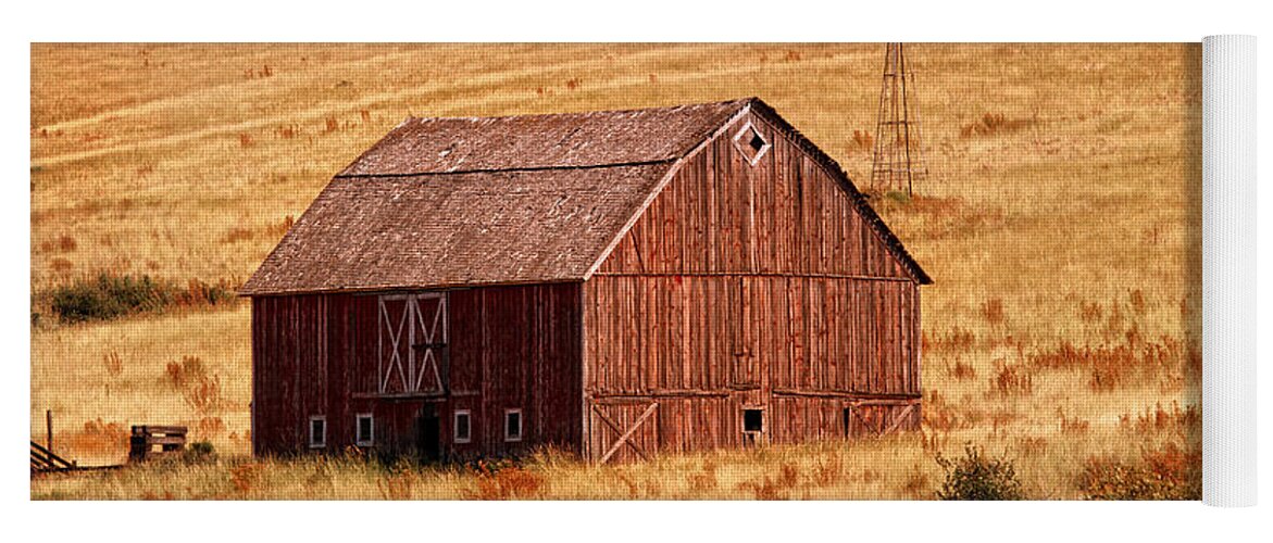 Barn Yoga Mat featuring the photograph Harvest Barn by Mary Jo Allen