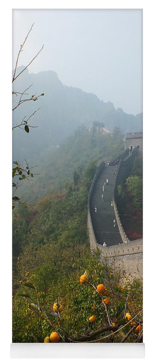 Great Wall Yoga Mat featuring the photograph Harvest Time at The Great Wall of China by Lucinda Walter