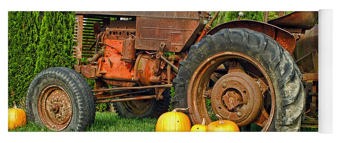 Tractors Yoga Mat featuring the photograph Harvest Tractor by Randy Harris