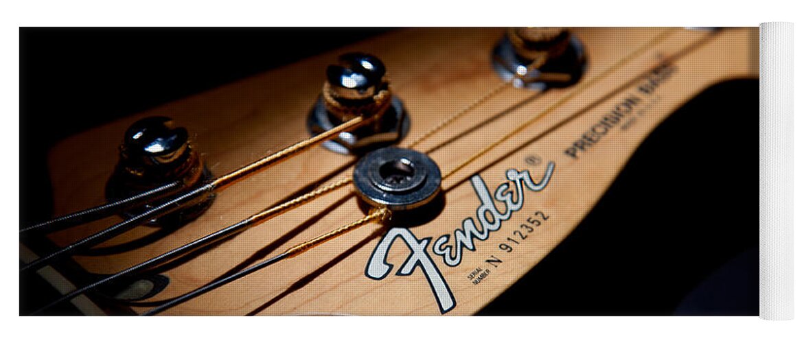 Bass Guitar Yoga Mat featuring the photograph Headstock by Peter Tellone
