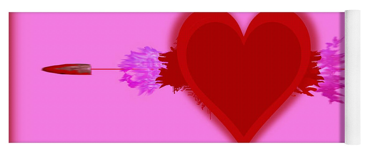Heart Yoga Mat featuring the painting Heart Series Love Speeding bullets 2 by Tony Rubino