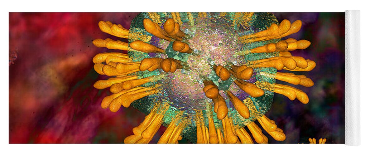 Biological Yoga Mat featuring the digital art Hepatitis C Virus #3 by Russell Kightley
