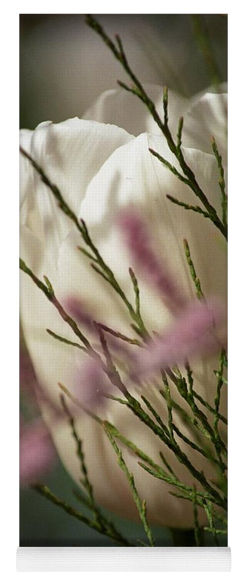 Tulip Yoga Mat featuring the photograph Hidden White Tulip by James B Toy