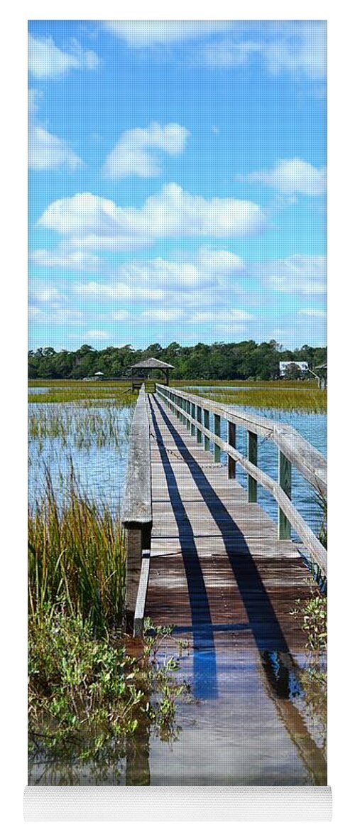 Scenic Yoga Mat featuring the photograph High Tide At Pawleys Island by Kathy Baccari