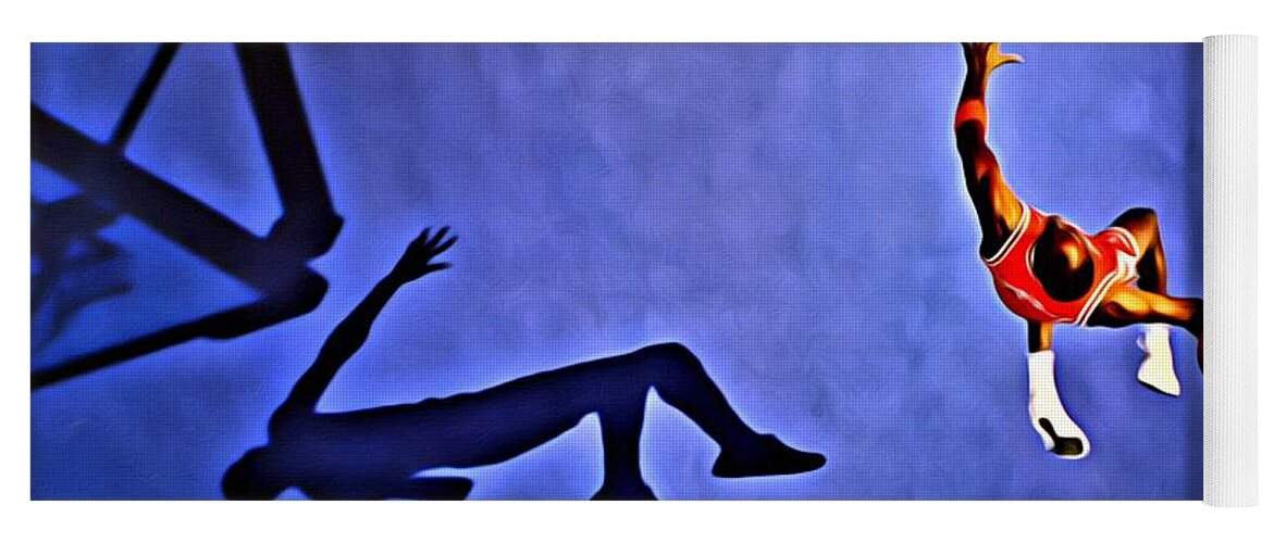 Michael Jordan Yoga Mat featuring the painting His Airness Michael Jordan by Florian Rodarte
