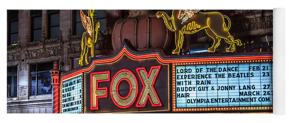  Yoga Mat featuring the photograph Historic Fox Theatre in Detroit Michigan by Peter Ciro