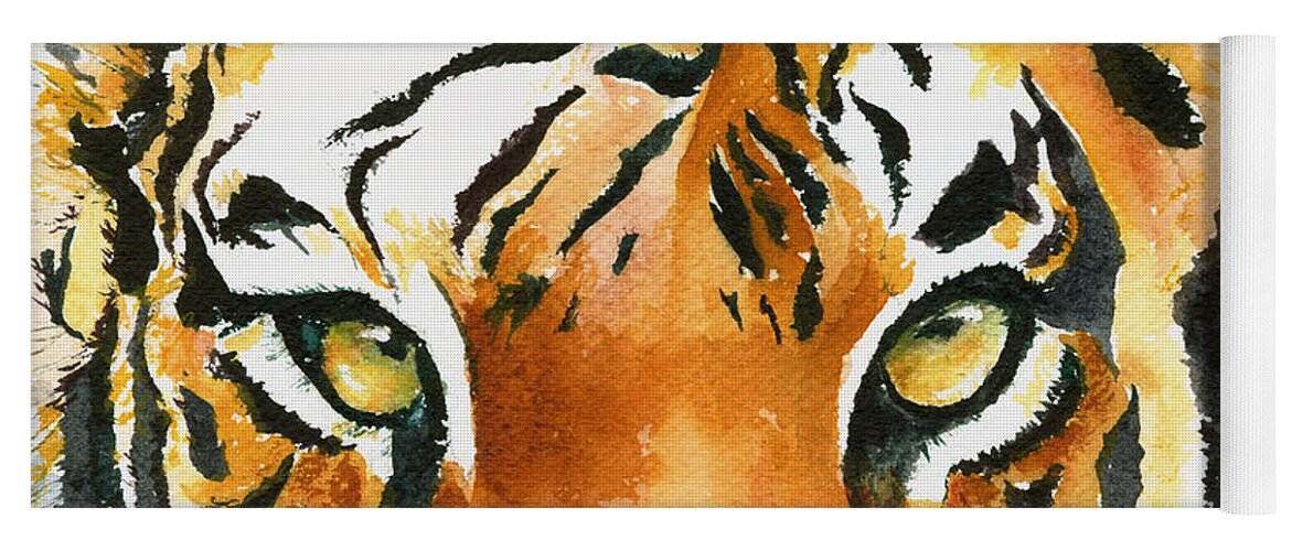 Tiger Yoga Mat featuring the painting Hold That Tiger by Karen Mattson