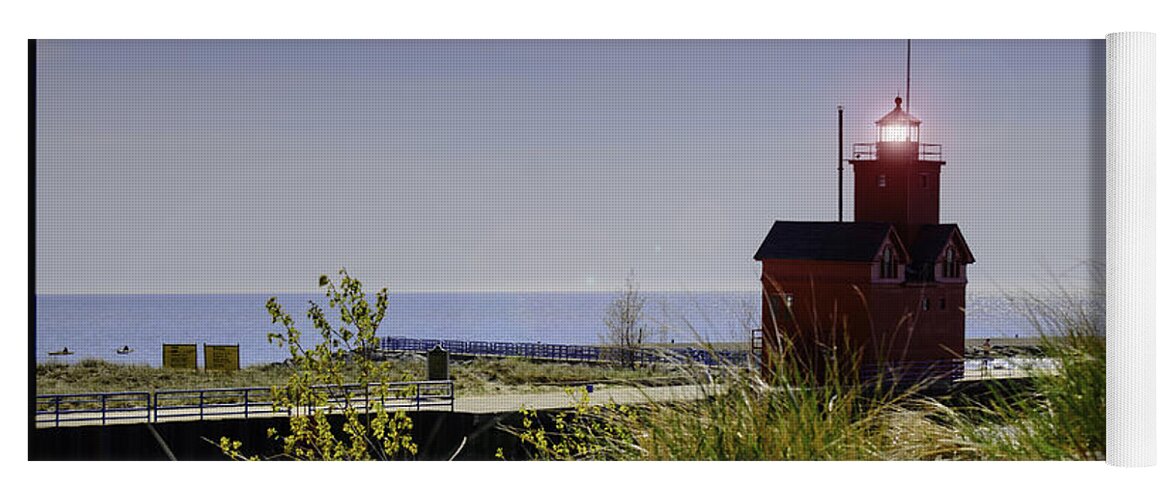 Usa Yoga Mat featuring the photograph Holland Harbor Light by LeeAnn McLaneGoetz McLaneGoetzStudioLLCcom