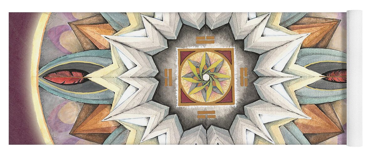 Mandala Art Yoga Mat featuring the painting Honor Mandala by Jo Thomas Blaine