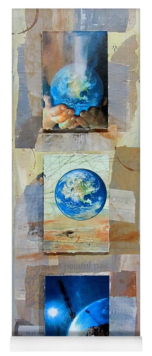World Yoga Mat featuring the mixed media Hope for Humanity by Anita Burgermeister