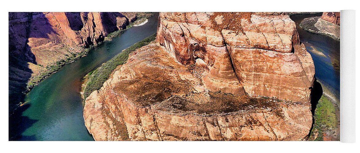 Horseshoe Bend Yoga Mat featuring the photograph Horseshoe Bend in Arizona by Mitchell R Grosky
