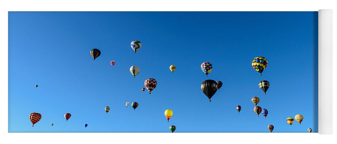New Mexico Yoga Mat featuring the photograph Hot Air Balloons by John Johnson