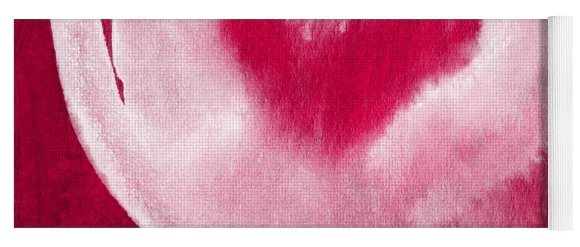 Valentine Yoga Mat featuring the mixed media Hot Pink Heart by Linda Woods