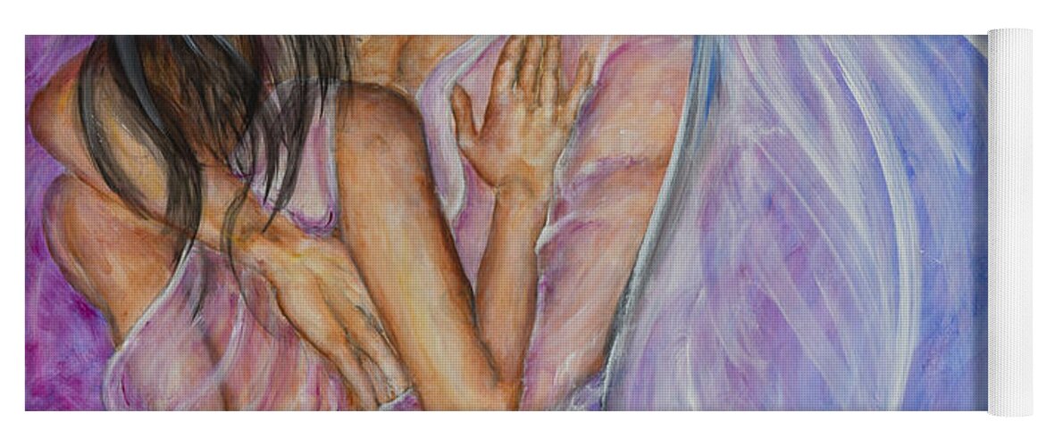 Angel Lovers Yoga Mat featuring the painting I Believed In You by Nik Helbig