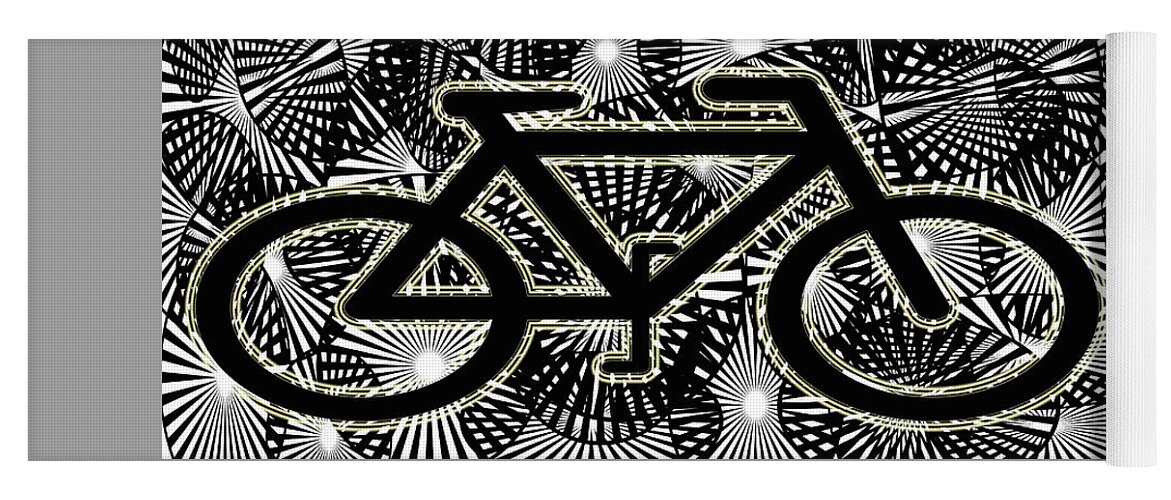 Bike Art Yoga Mat featuring the digital art I Love My Bike by Laura Pierre-Louis
