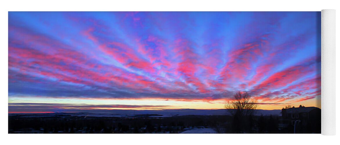 Cloud Yoga Mat featuring the photograph I Miss The Sunsets Of Alberta by Al Bourassa
