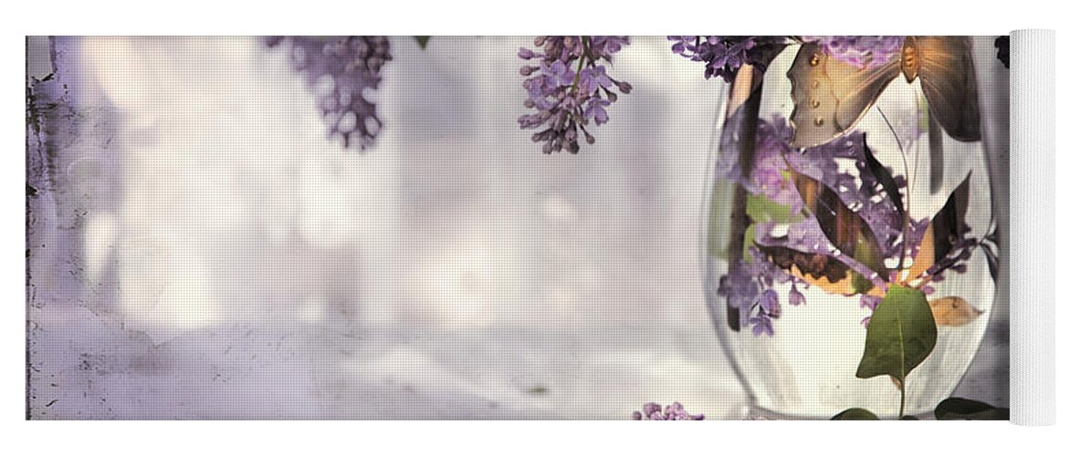 Lilacs Yoga Mat featuring the photograph I Picked A Bouquet Of Lilacs Today by Theresa Tahara