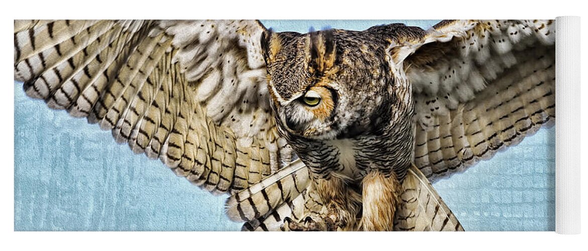 Owl Yoga Mat featuring the photograph I Want to Fly by Deborah Benoit
