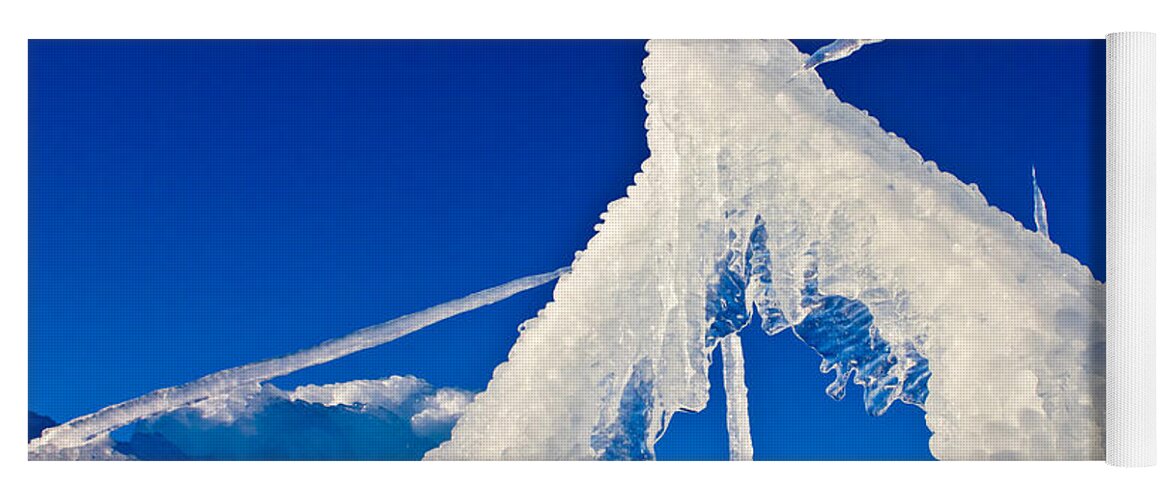 Ice Yoga Mat featuring the photograph Ice Abstract 3 by Christie Kowalski