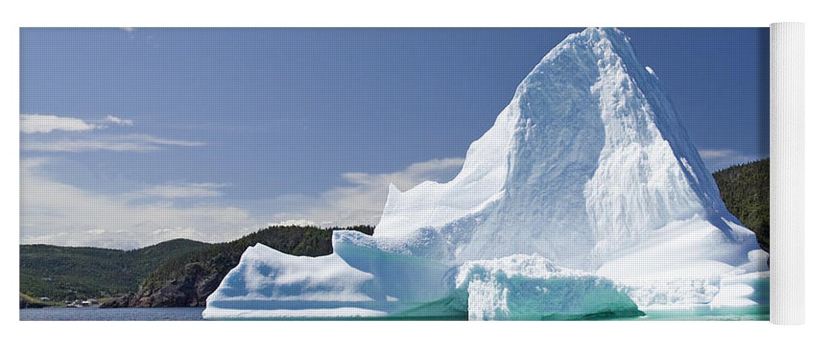 Iceberg Yoga Mat featuring the photograph Iceberg Newfoundland Canada by Liz Leyden