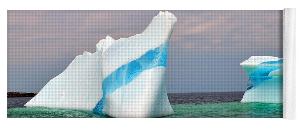 Iceberg Off The Coast Of Newfoundland Yoga Mat featuring the photograph Iceberg off the Coast of Newfoundland by Lisa Phillips