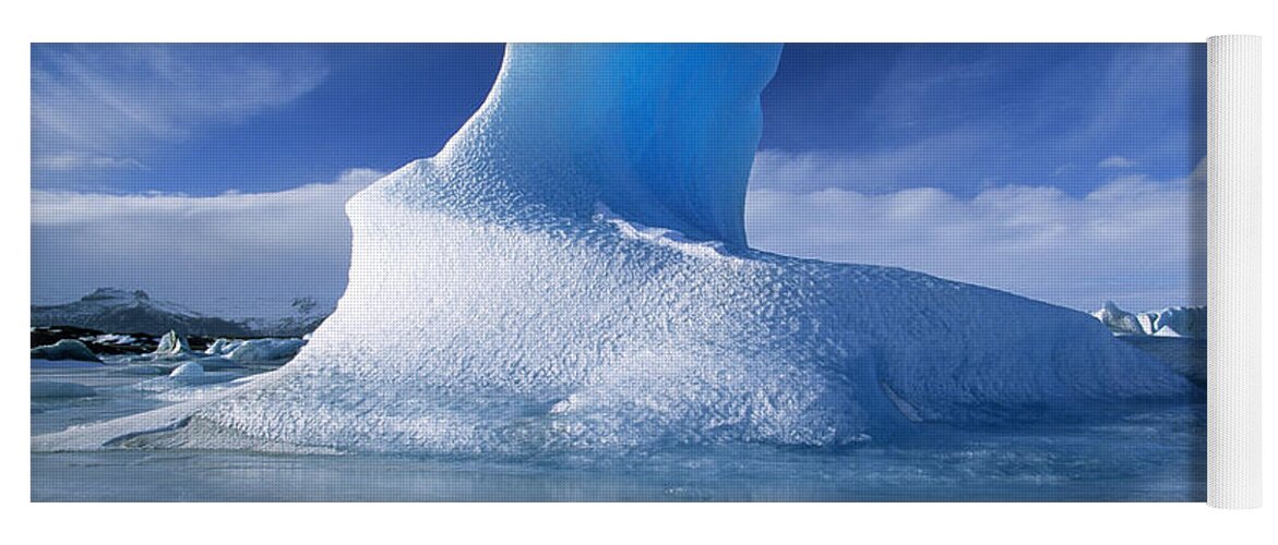 Feb0514 Yoga Mat featuring the photograph Icebergs Jokullsarlon Iceland by Jan Vermeer