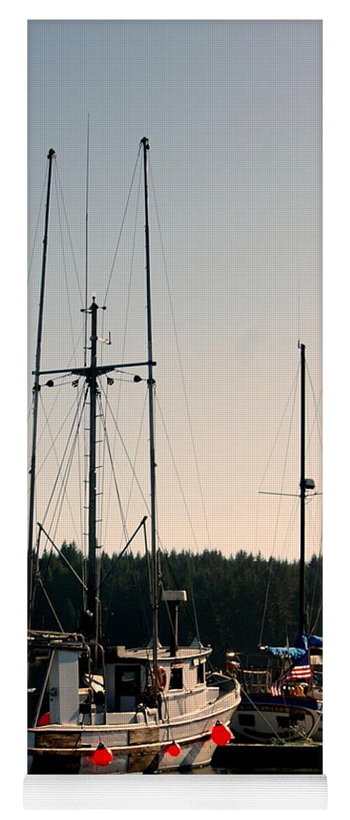 Boat Yoga Mat featuring the photograph Icons of the Sea by Beth Collins