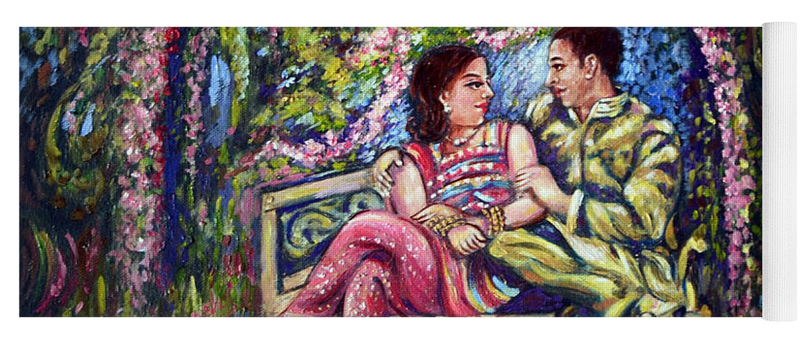 Romantic Yoga Mat featuring the painting If I will get your love by Harsh Malik
