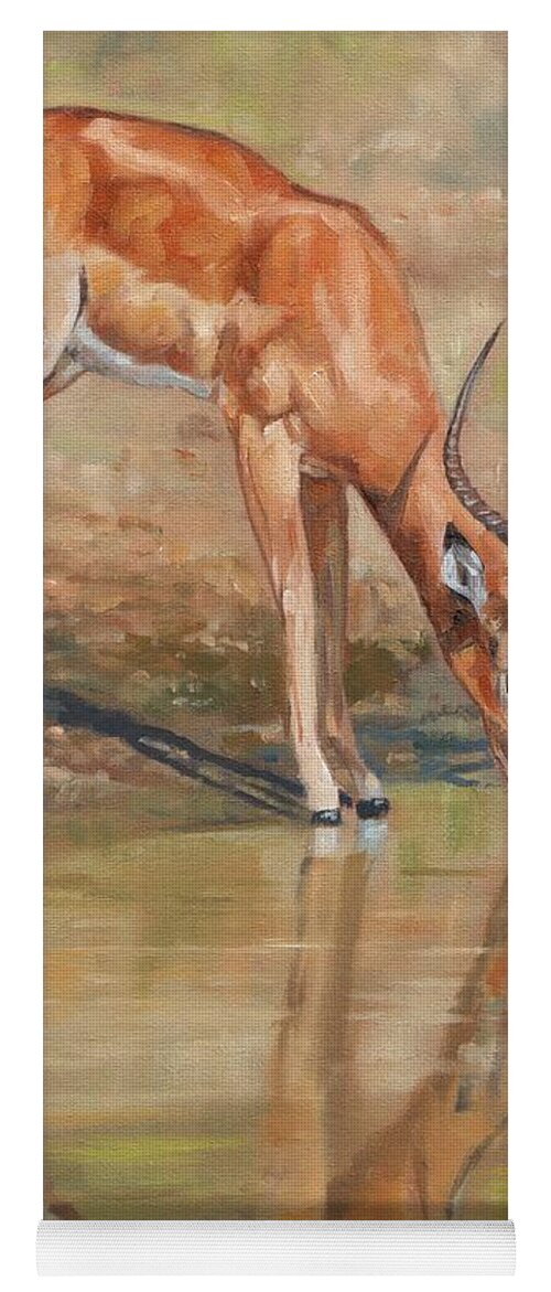 Impala Yoga Mat featuring the painting Impala by David Stribbling