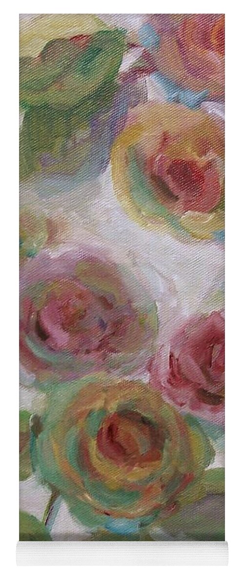 Impressionist Floral Yoga Mat featuring the painting Impressionist Flowers by Mary Wolf