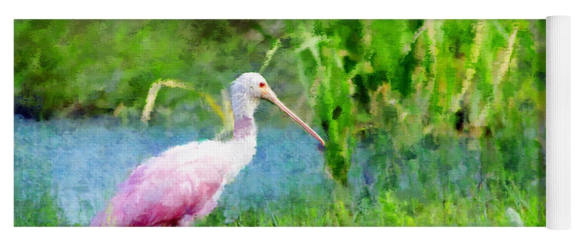 Roaseate Spoonbills Yoga Mat featuring the photograph In The Bayou #1 by Betty LaRue