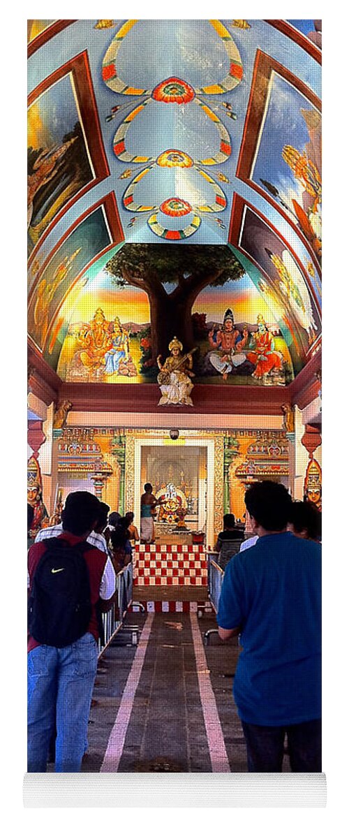 India Yoga Mat featuring the photograph Worshippers at an Indian Temple, Kuala Lumpur by Venetia Featherstone-Witty