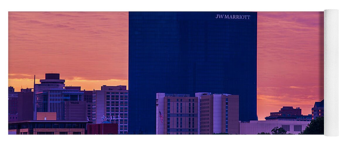 Jw Yoga Mat featuring the photograph Indianapolis Indiana JW Marriott Sunrise by David Haskett II