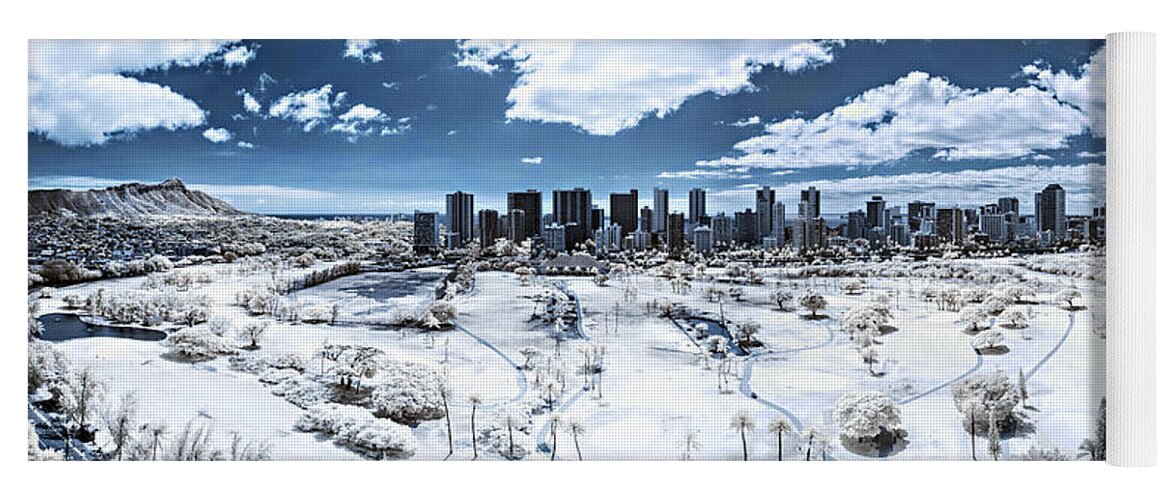Infrared Photography Yoga Mat featuring the photograph Infrared Honolulu by Jason Chu