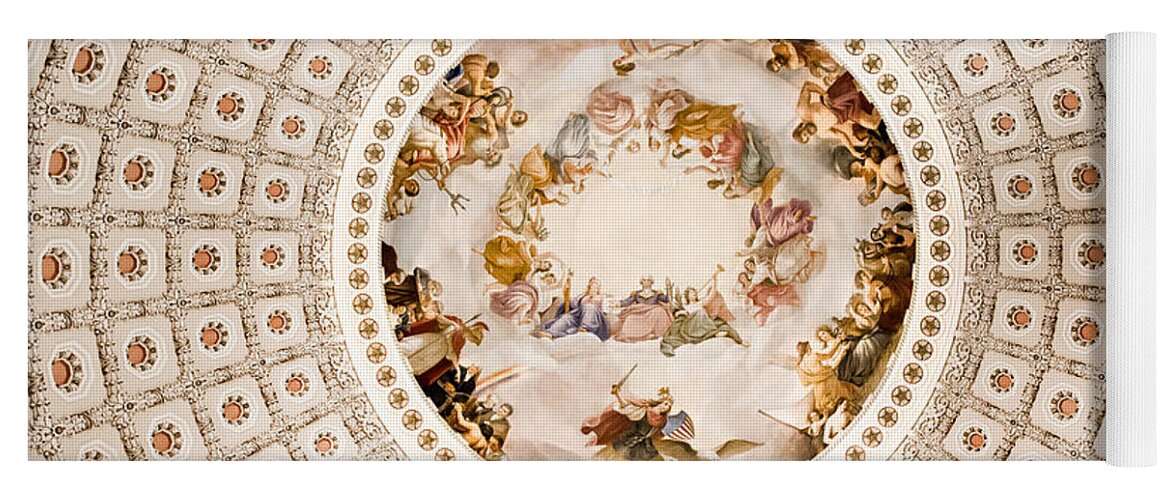 Washington Dc Yoga Mat featuring the photograph Inner dome by Greg Fortier