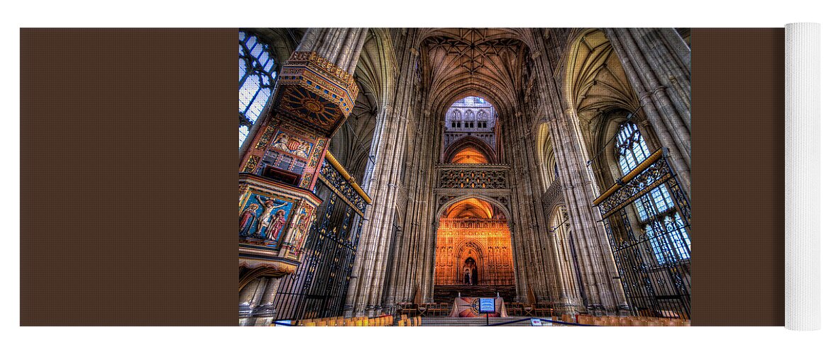Canterbury Cathedral Yoga Mat featuring the photograph Inside Canterbury Cathedral by Tim Stanley