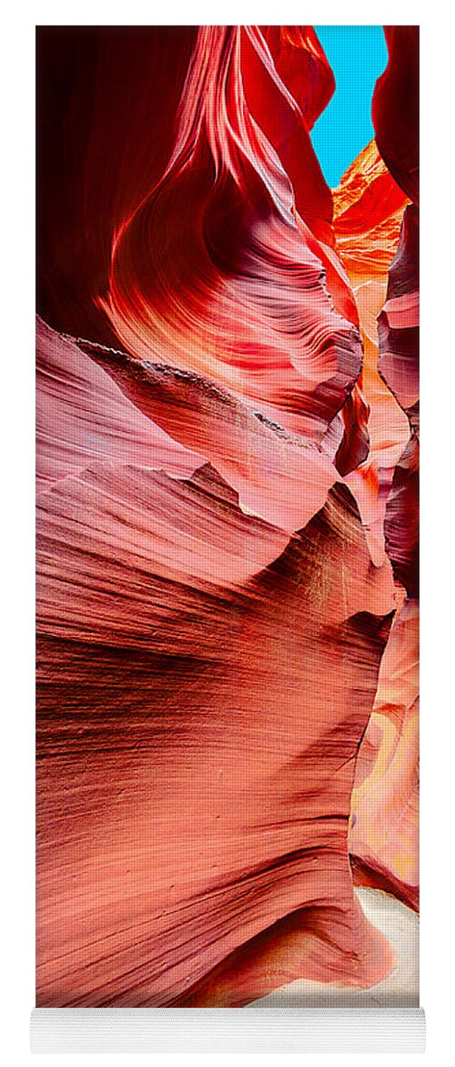 Antelope Canyon Yoga Mat featuring the photograph Into the Slot 1 by Jason Chu