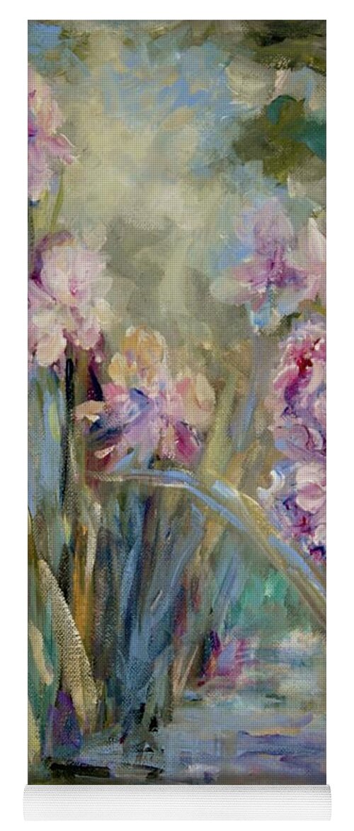 Iris Yoga Mat featuring the painting Iris Garden by Mary Wolf