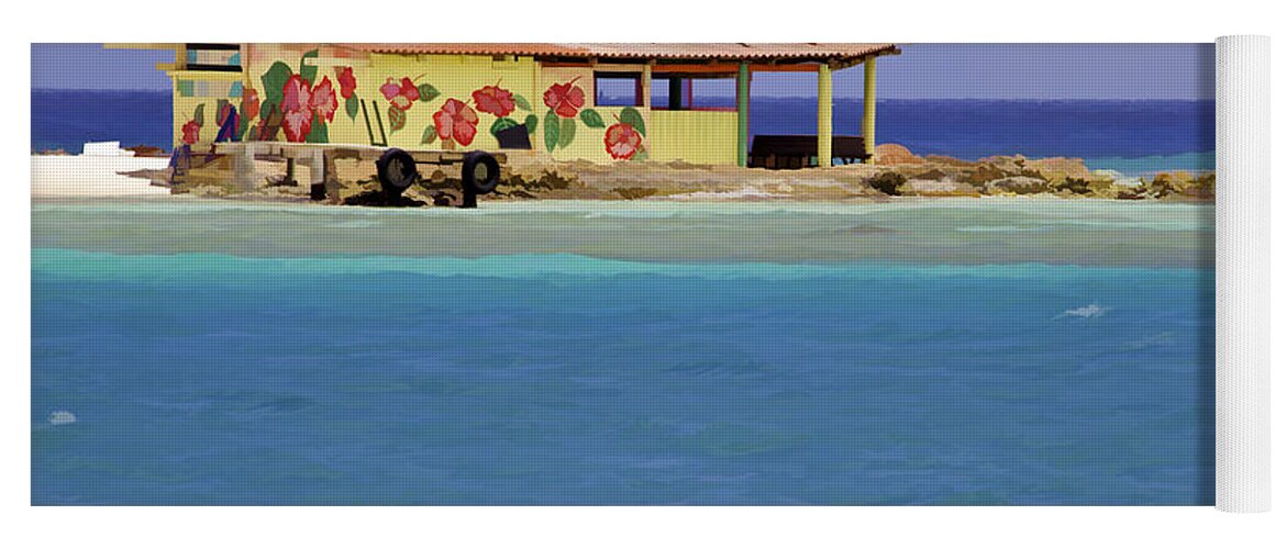 Aruba Yoga Mat featuring the photograph Island Fisherman Hut of Aruba by David Letts